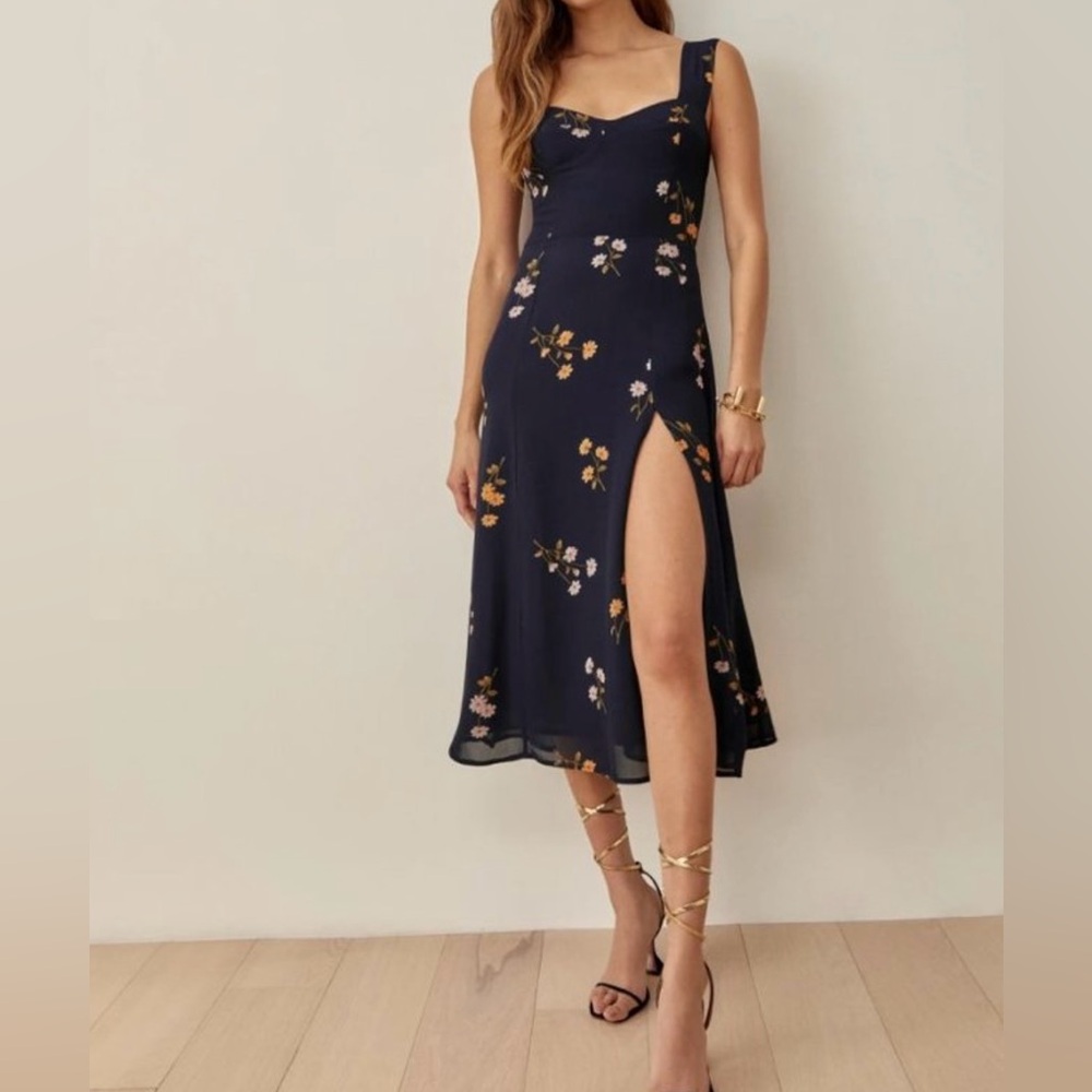 Reformation Fulton Midi Dress in Princess Margaret